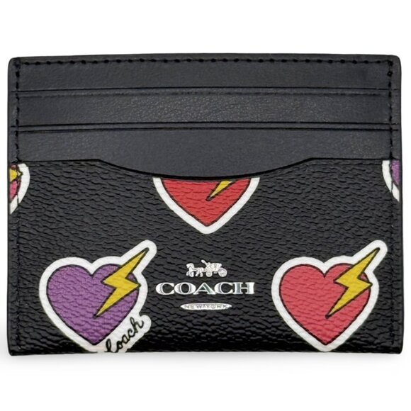 Coach Accessories - Coach Women's Slim Id Card Case with Heart Bolt Print